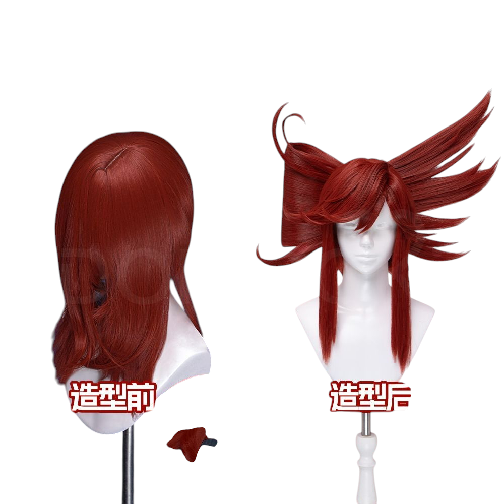 White Smoke Riyou Cosplay Wig - Gachiakuta (Red Short Scalp Styling) (FEVERCOS)