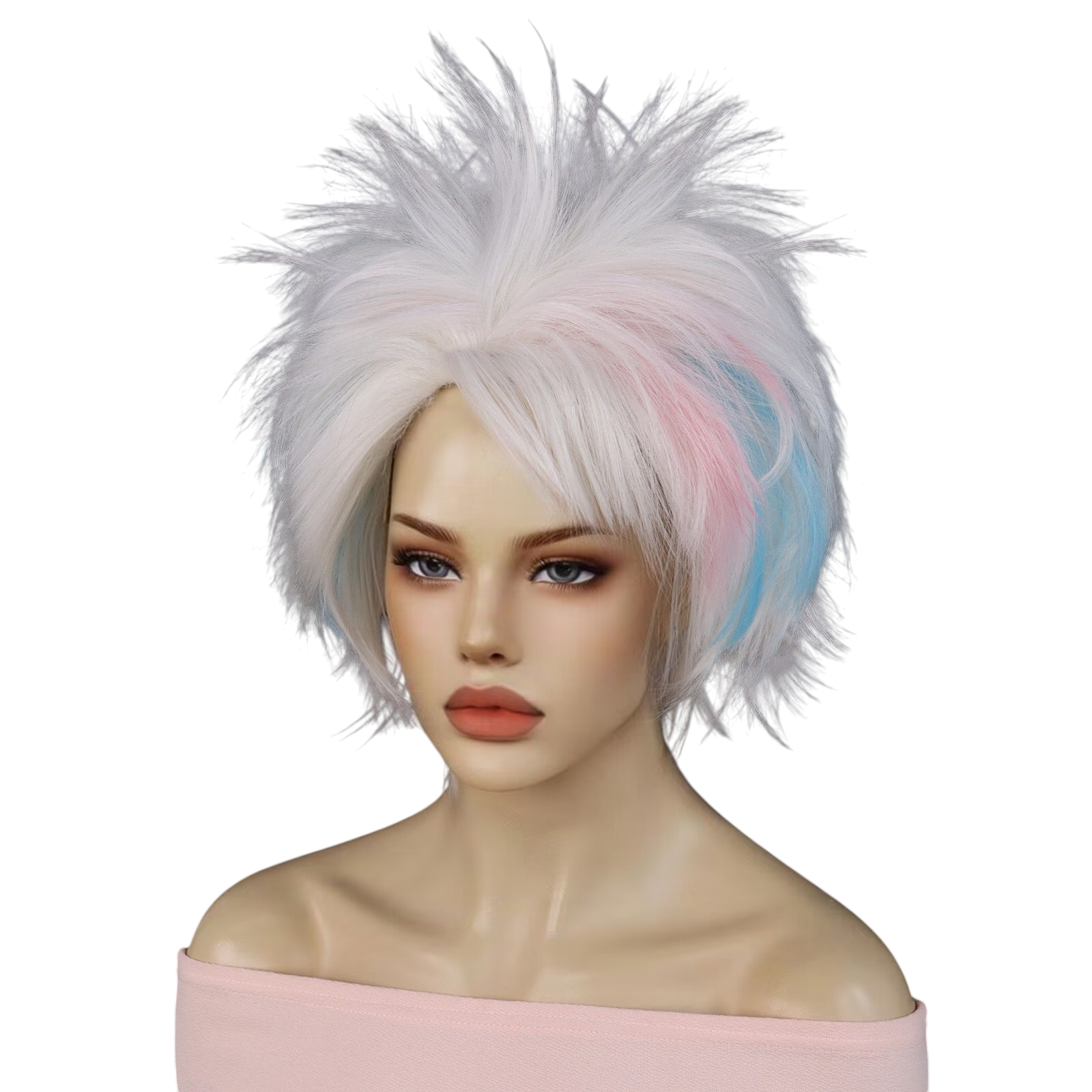 Gray Weird Barbie Cosplay Wig - Barbie The Movie (Choppy Short) (FEVERCOS)