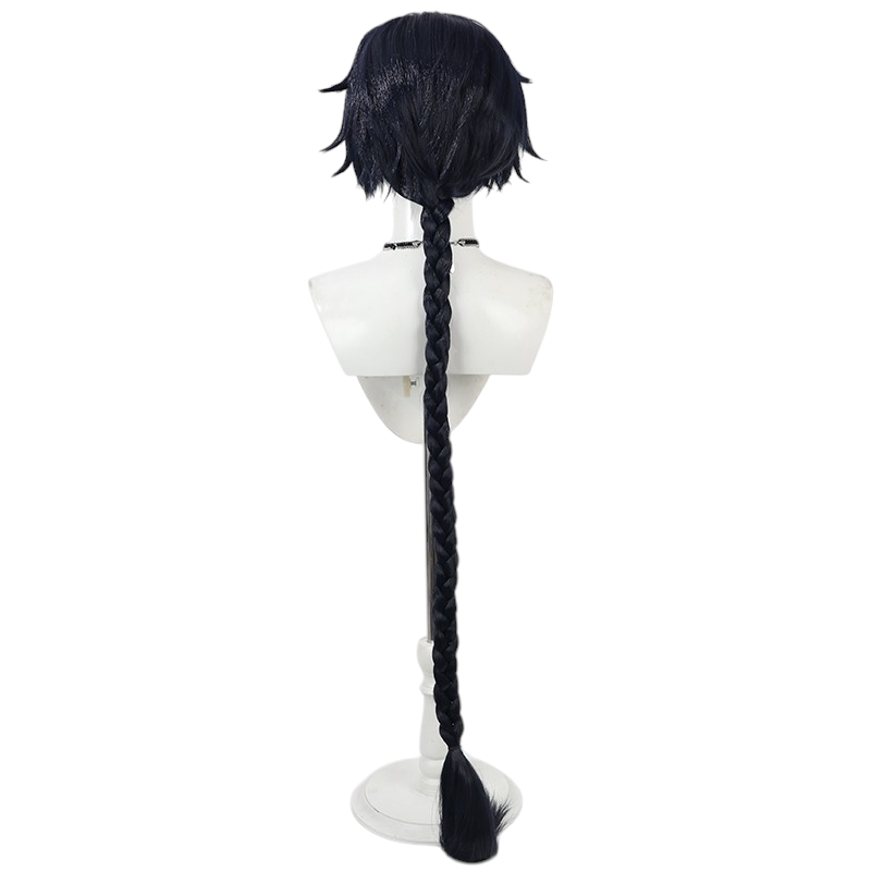 White Smoke Azure Cosplay Wig - Nina the Starry Bride (Dark Blue Teased Ponytail) (FEVERCOS)