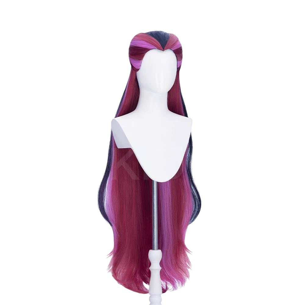 White Smoke Raven Queen Cosplay Wig - Ever After High (100cm Purple/Black/Silver Mix) (FEVERCOS)