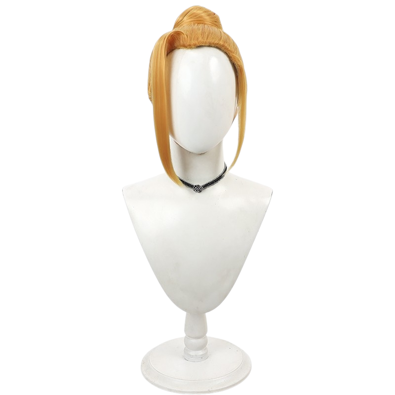 White Smoke Yu Hansung Cosplay Wig - Tower of God (Golden Yellow Widow's Peak Bun) (FEVERCOS)