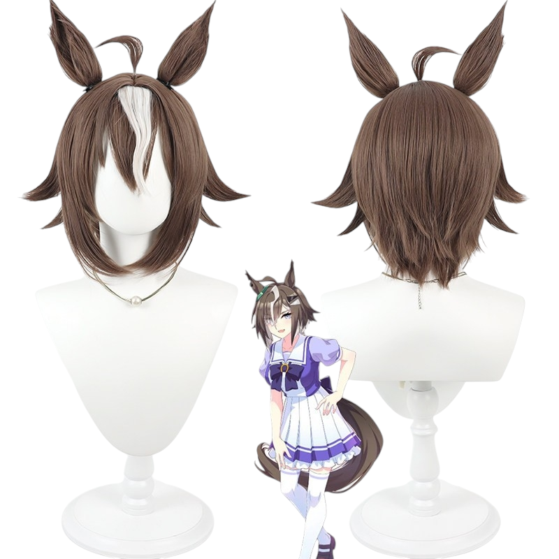 White Smoke Duramente Cosplay Wig - Pretty Derby (White Highlight Ears Tail Set) (FEVERCOS)
