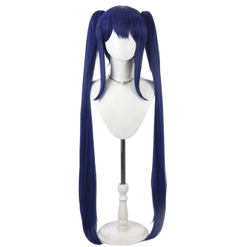 White Smoke Wendy Marvell Cosplay Wig - Fairy Tail (Dark Blue Twin Tails) (FEVERCOS)