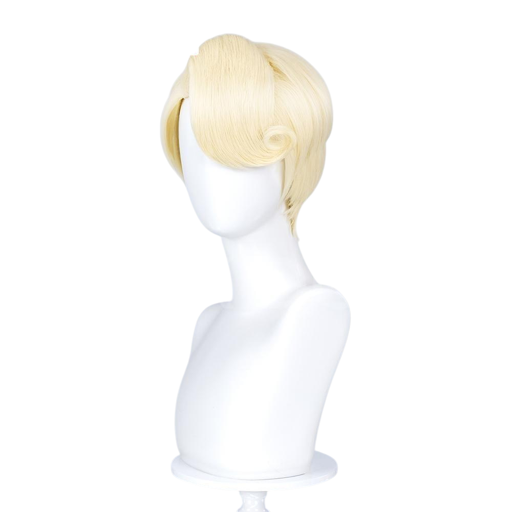 White Smoke St. Peter Cosplay Wig - Hazbin Hotel (Micro-Crimped Teased Blonde) (FEVERCOS)