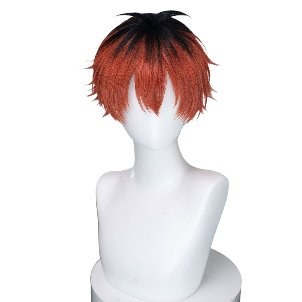 White Smoke Stark Cosplay Wig - Frieren: Beyond Journey's End (Black/Red Highlight Short) (FEVERCOS)