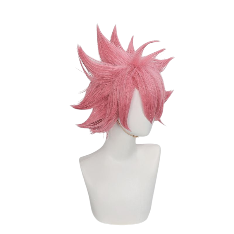 White Smoke Natsu Dragneel Cosplay Wig - Fairy Tail (Pink Teased Spiky) (FEVERCOS)