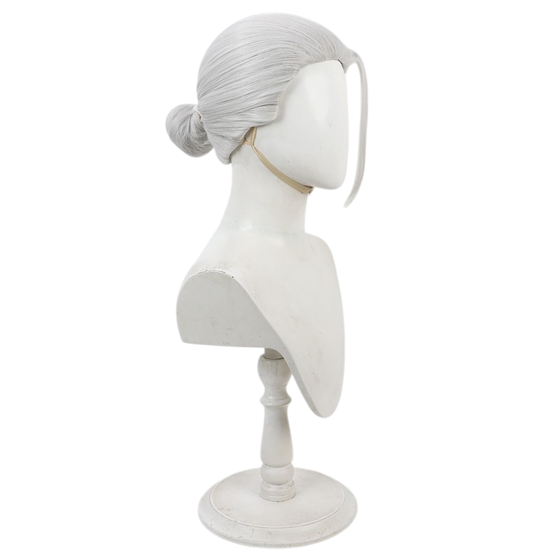 White Smoke Taro Sakamoto Cosplay Wig - Sakamoto Days (White Integrated Tied) (FEVERCOS)