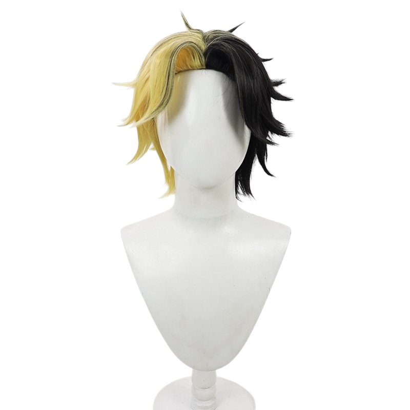 White Smoke Rayne Ames Cosplay Wig - Mashle: Magic and Muscles (Split Color Teased Short) (FEVERCOS)