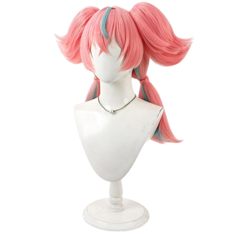 White Smoke Aria Cosplay Wig - Zenless Zone Zero (Pink Detachable Twin Tails) (FEVERCOS)
