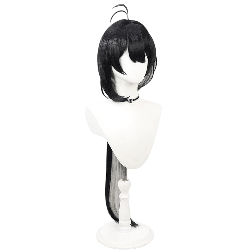 White Smoke Female Rover Cosplay Wig - Wuthering Waves (Black/White Jellyfish Cut) (FEVERCOS)