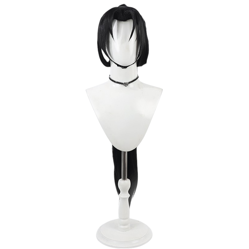 White Smoke Tokiyuki Hojo Cosplay Wig - The Elusive Samurai (Black Ponytail) (FEVERCOS)
