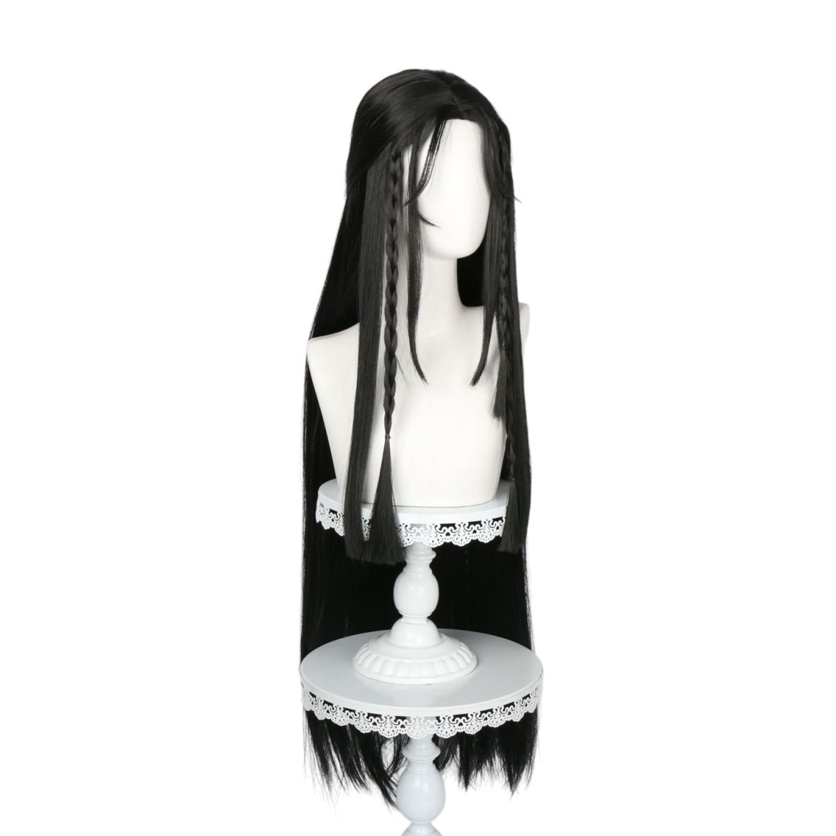 White Smoke Yingying Cosplay Wig - Where Winds Meet (Black Middle Part Long) (FEVERCOS)