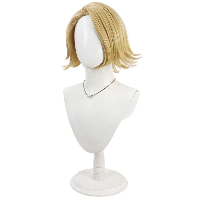White Smoke Sazanami Kuina Cosplay Wig - Tougen Anki (Yellow Side Part Scalp) (FEVERCOS)