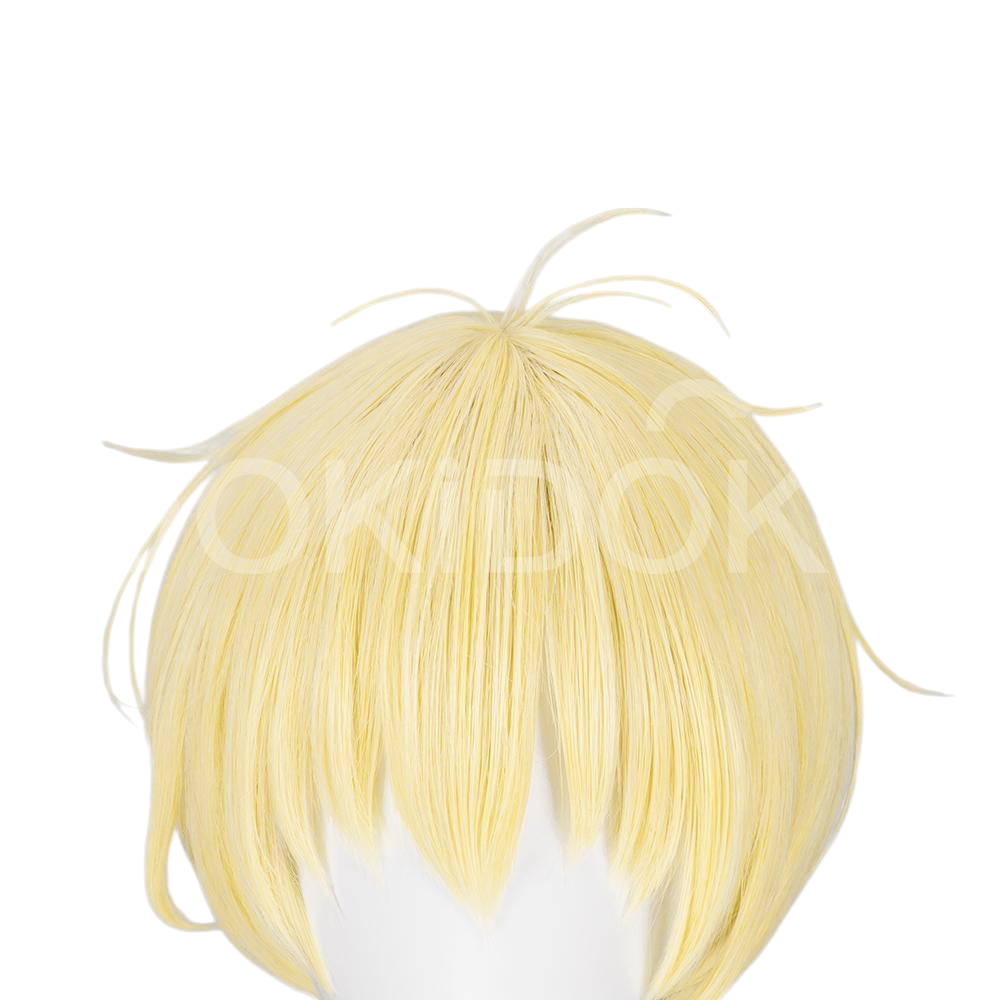 White Smoke Vamola Cosplay Wig - Dandadan (32cm Yellow Short) (FEVERCOS)