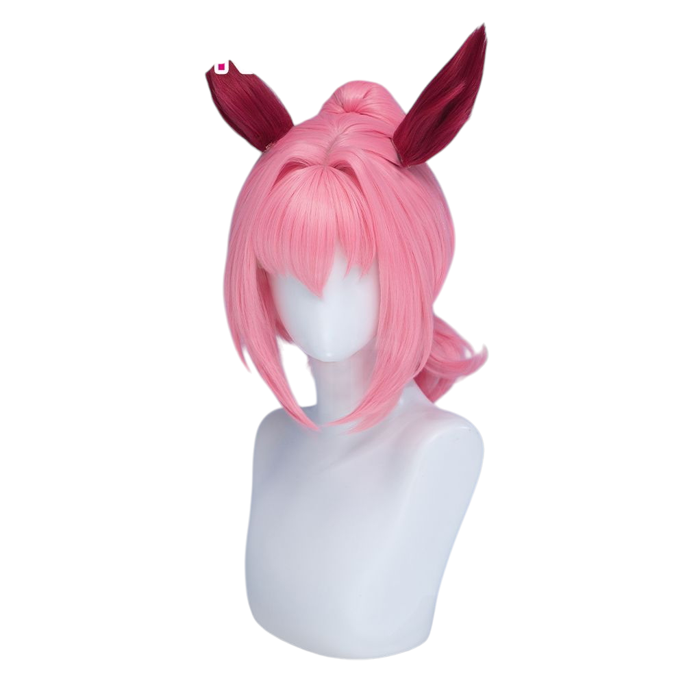 White Smoke Haru Urara Cosplay Wig - Uma Musume (Center Part Detachable Ponytails) (FEVERCOS)