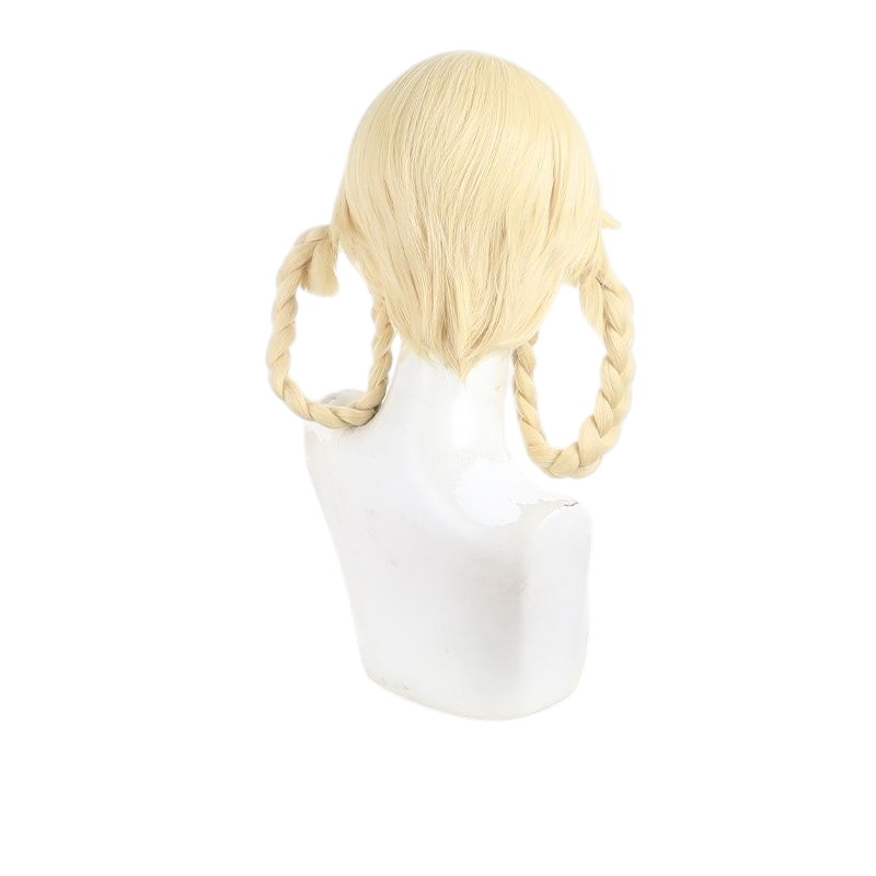 White Smoke Yaxda Cosplay Wig - Genshin Impact (Blonde Twin Braids Scalp) (FEVERCOS)