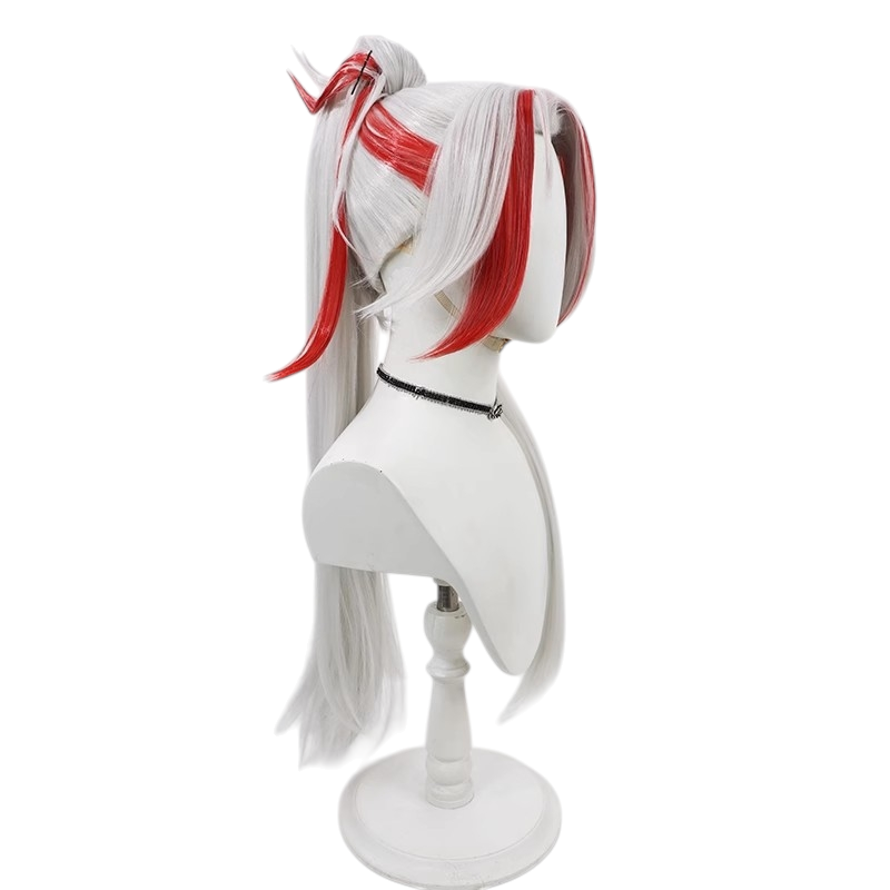 White Smoke Yone Cosplay Wig - Boyband Heartsteel (White High Ponytail Widow's Peak) (FEVERCOS)