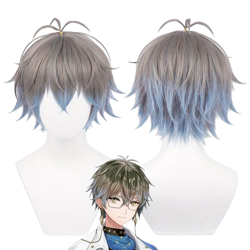 White Smoke Shu Yamino Cosplay Wig - Nijisanji EN (Highlighted Long Tail Mullet) (FEVERCOS)