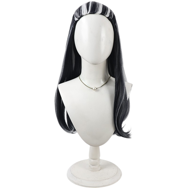 White Smoke Frankie Stein Cosplay Wig - Monster High (Black and White Streaks) (FEVERCOS)