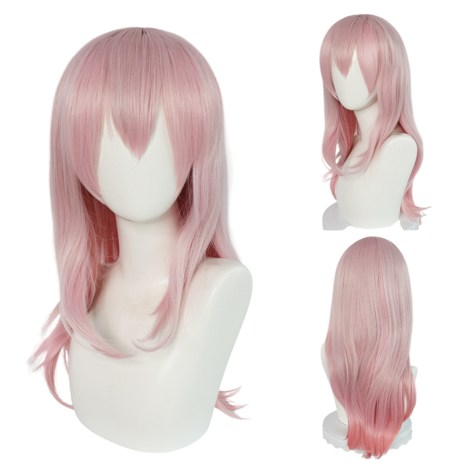 Gray Super Sonico Cosplay Wig - Nitro plus (Pink Straight) (FEVERCOS)