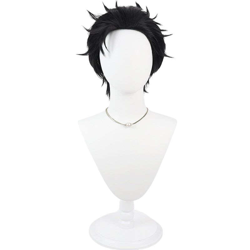 White Smoke Higuruma Hiromi Cosplay Wig - Sorcerer Battle (Black Teased Short) (FEVERCOS)