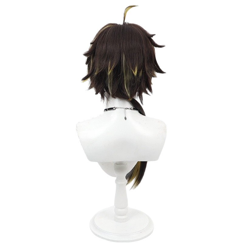 White Smoke Kashagiri Cosplay Wig - Touken Ranbu (Highlighted Long Tail Teased) (FEVERCOS)