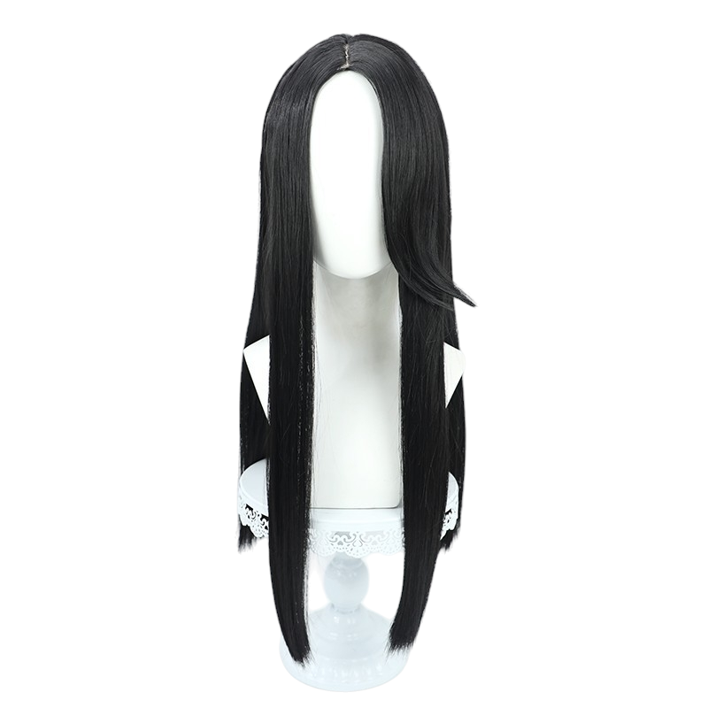 White Smoke Killjoy Cosplay Wig - Valorant (Dark Brown Center Part) (FEVERCOS)