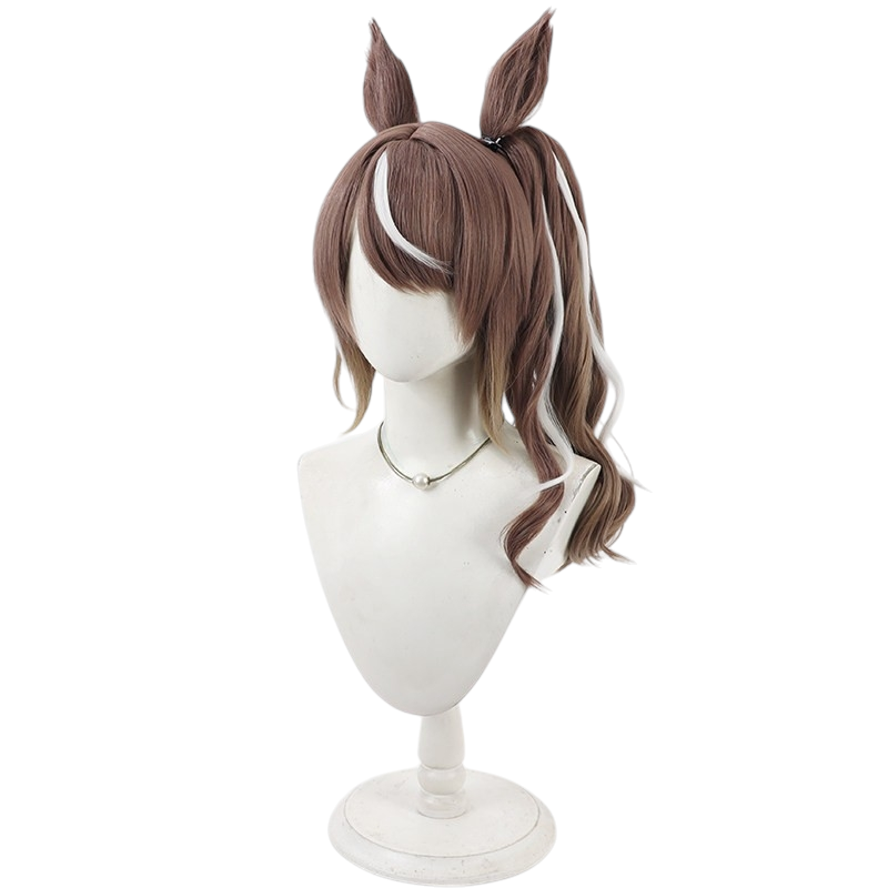 White Smoke Tosen Jordan (Highkey Hallowed Ver.) Cosplay Wig - Uma Musume: Pretty Derby (Includes Ears) (FEVERCOS)