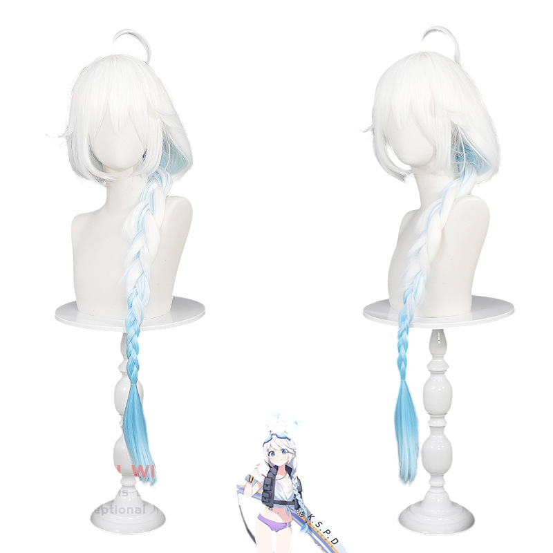 White Smoke Kirino Nakatsukasa Cosplay Wig - Blue Archive (Gradient Twin Braids) (FEVERCOS)