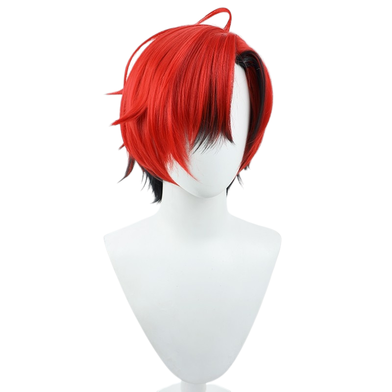 White Smoke Machina X Flayon Cosplay Wig - Hololive English (Red Styled Layered) (FEVERCOS)