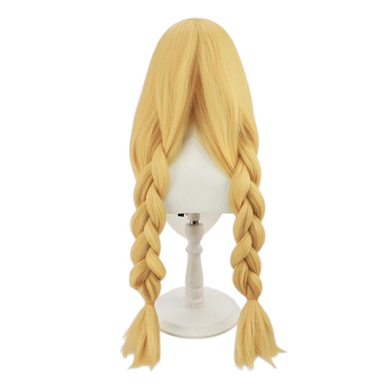 White Smoke Eiko Tsukimi Cosplay Wig - Ya Boy Kongming! (Golden Blonde Thick Braid) (FEVERCOS)