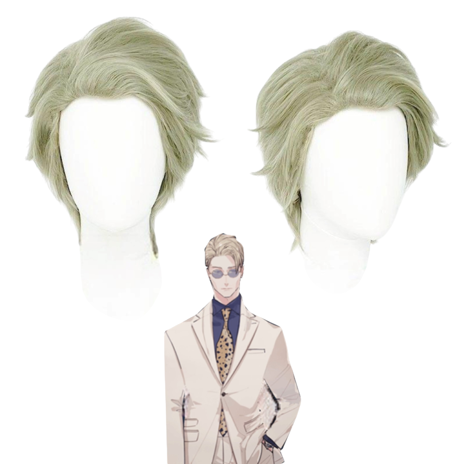White Smoke Kento Nanami Cosplay Wig - Jujutsu Kaisen (Blonde Side Part) (FEVERCOS)