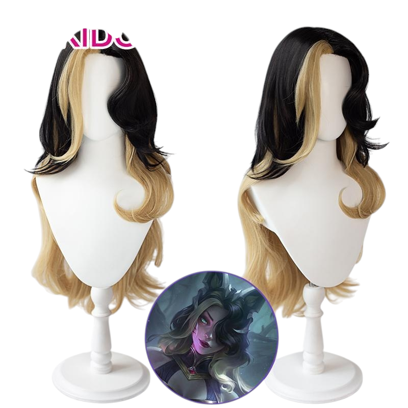 White Smoke Ahri (Coven Ver.) Cosplay Wig - League of Legends (Black-Gold Gradient) (FEVERCOS)