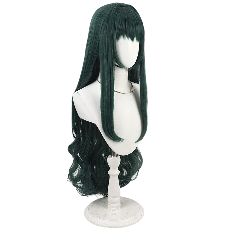 White Smoke Rina Toin Cosplay Wig - Mermaid Melody Pichi Pichi Pitch (Dark Green Curly) (FEVERCOS)