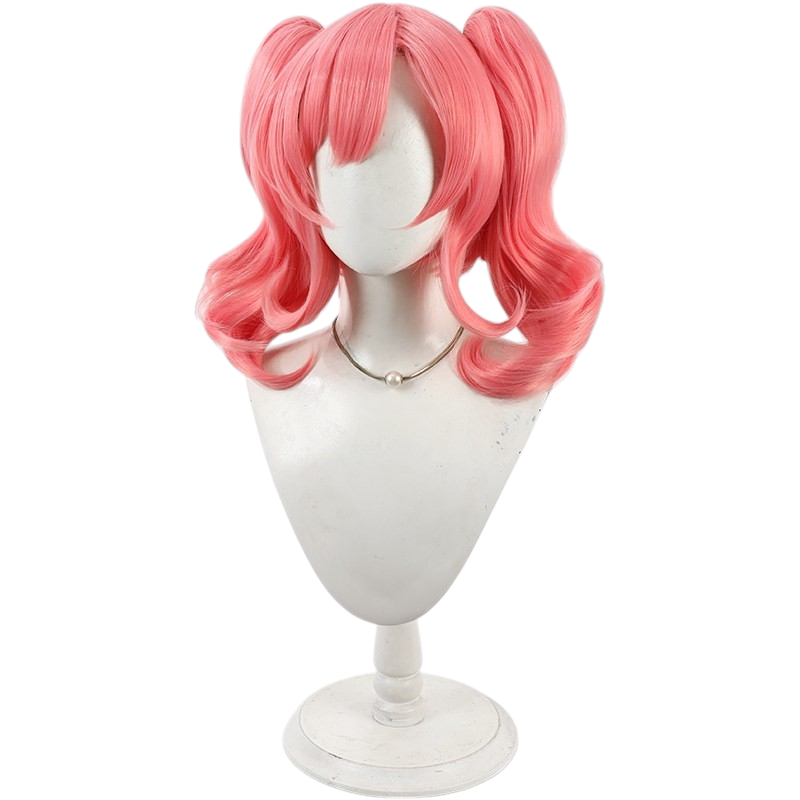 White Smoke Makina Nakajima Cosplay Wig - Macross Delta (Pink Twin Buns) (FEVERCOS)