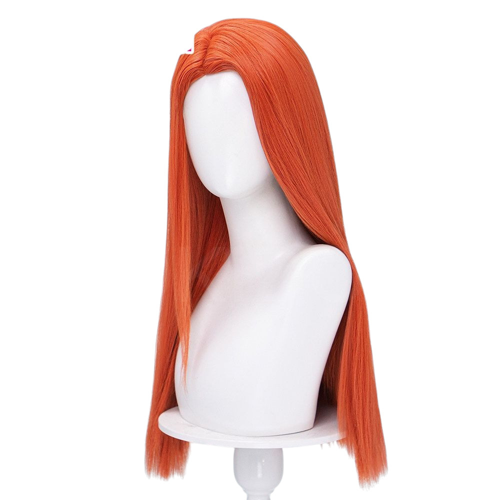 White Smoke Atom Eve Cosplay Wig - Invincible (60cm Orange Side Part Scalp) (FEVERCOS)