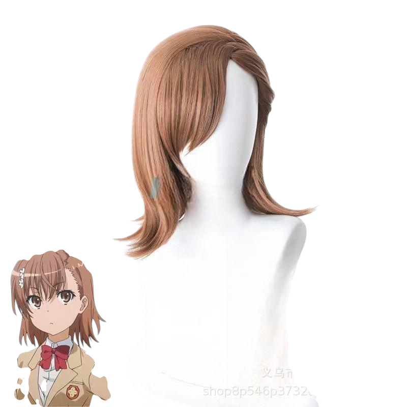 White Smoke Mikoto Misaka Cosplay Wig - A Certain Scientific Railgun (Brown Short) (FEVERCOS)