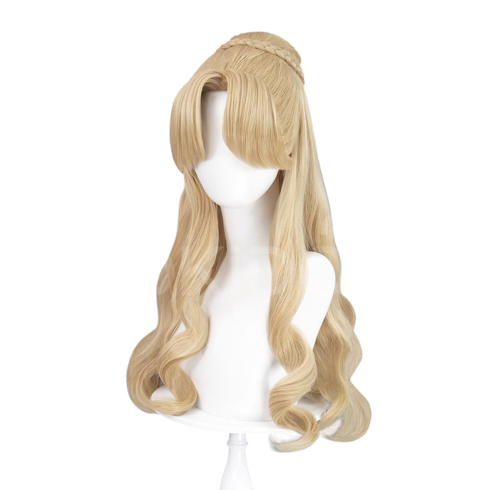 White Smoke Audrey Hall Cosplay Wig - Lord of the Mysteries (Blonde Teased Bangs Bun) (FEVERCOS)