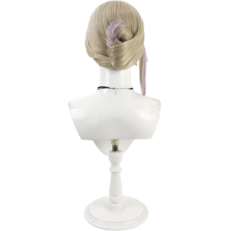 White Smoke Vil Schoenheit Cosplay Wig - Twisted Wonderland (Blonde/Purple Updo) (FEVERCOS)