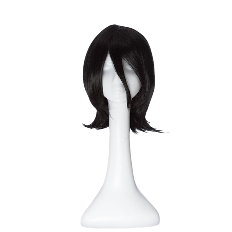 White Smoke Rukia Kuchiki Cosplay Wig - BLEACH (Black Flipped Bob) (FEVERCOS)