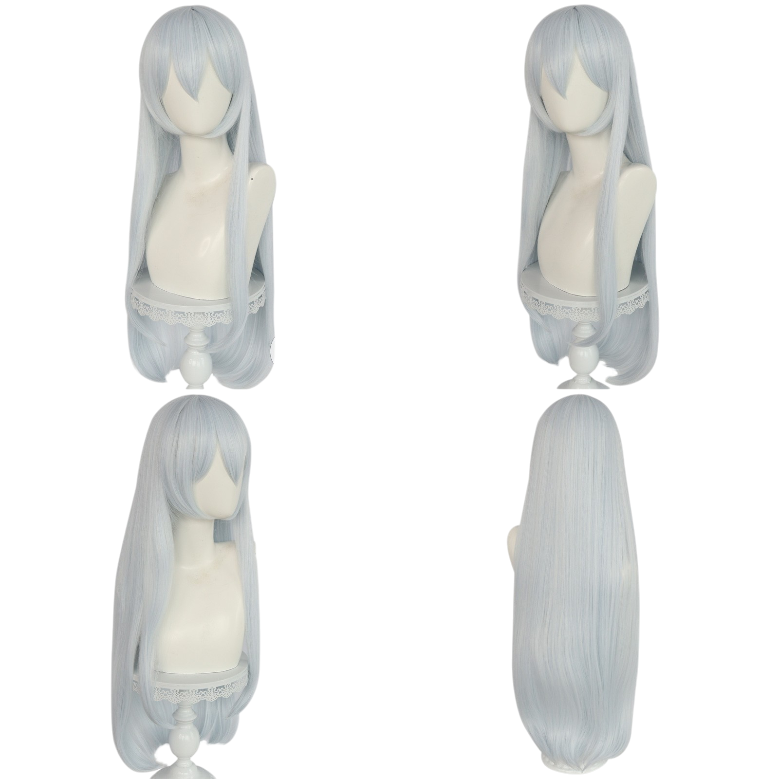 Gray Kanade Yoisaki Cosplay Wig - Project Sekai (Long Grey-Blue) (FEVERCOS)