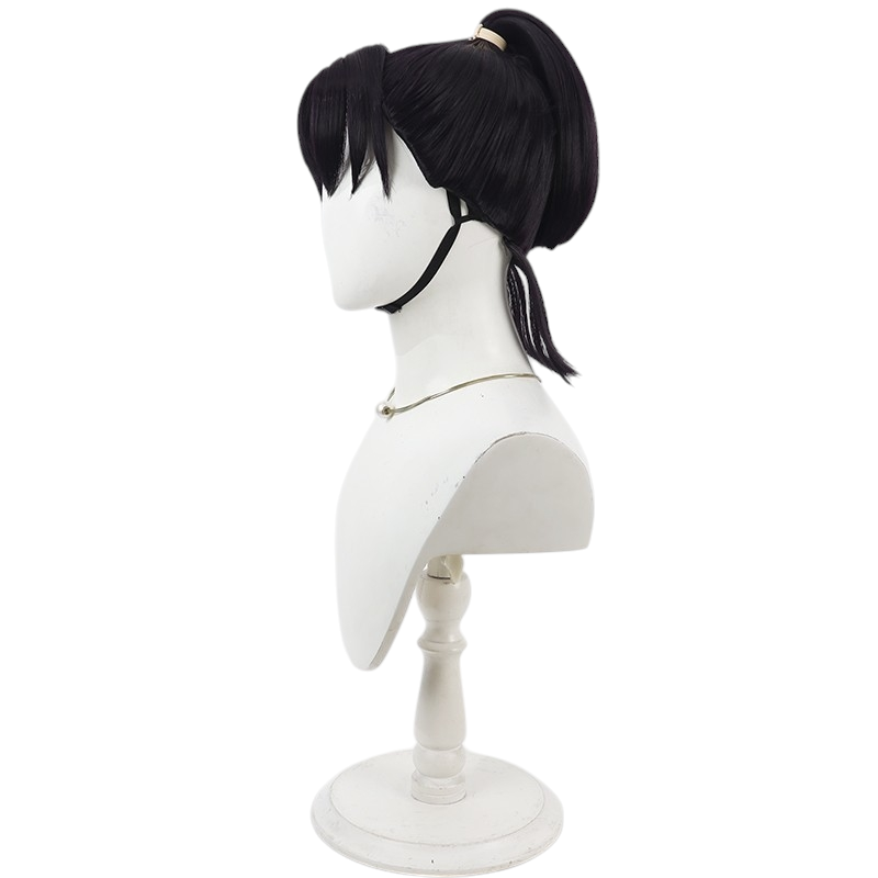 Black Monjiro Shioe Cosplay Wig - Nintama Rantaro (Dark Purple/Black) (FEVERCOS)