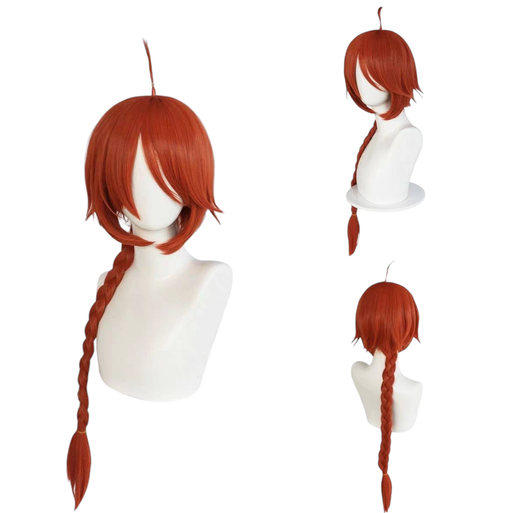 White Smoke Kamui Cosplay Wig - Gintama (Orange Tail Braid Scalp Base) (FEVERCOS)