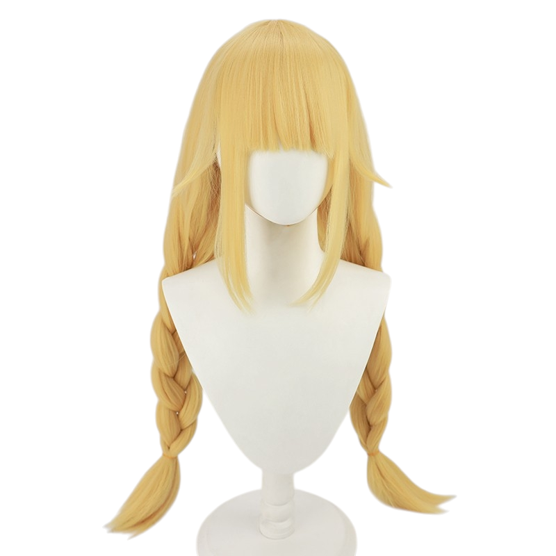 White Smoke Eiko Tsukimi Cosplay Wig - Ya Boy Kongming! (Golden Blonde Thick Braid) (FEVERCOS)