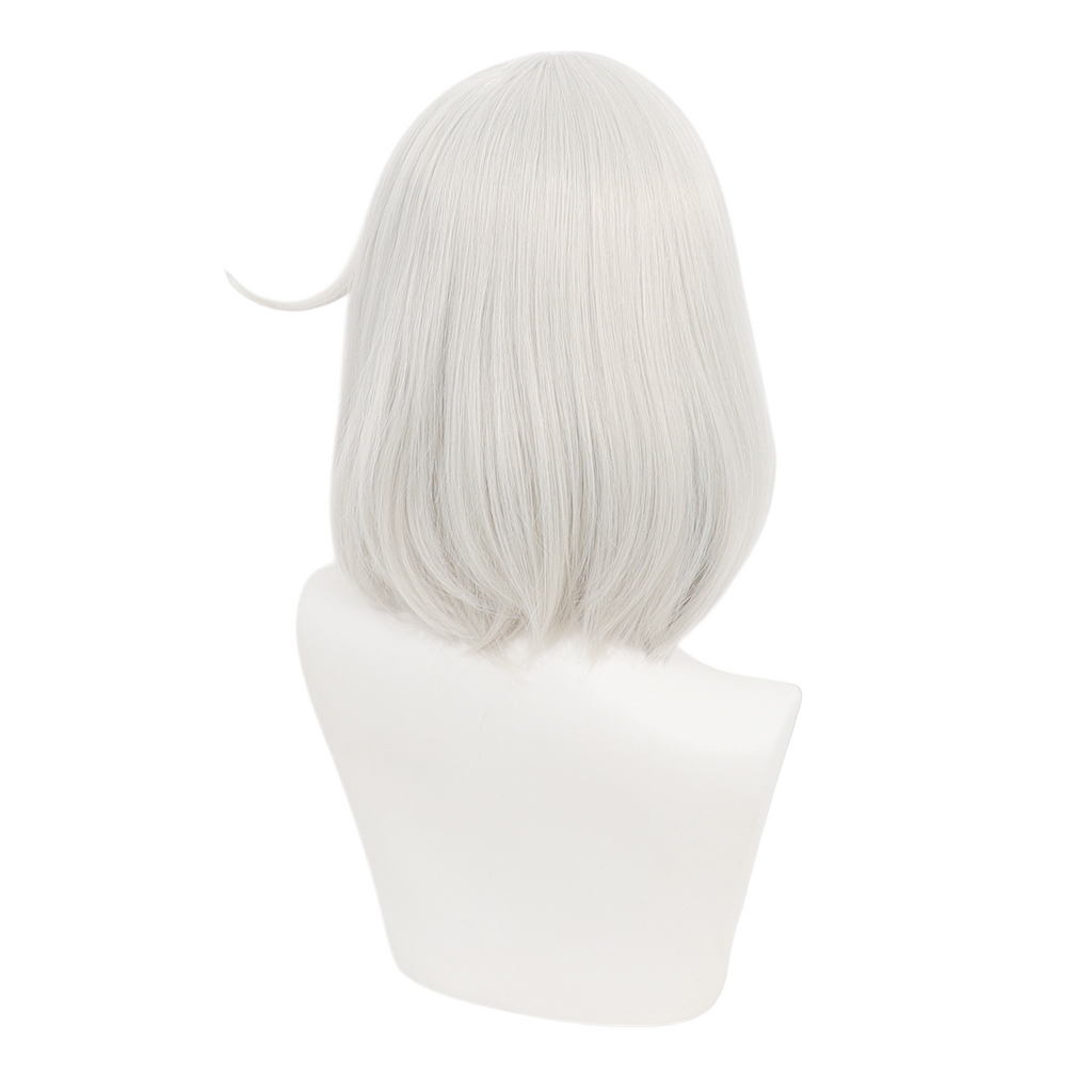 White Smoke Elphelt Valentine Cosplay Wig - Guilty Gear (Silver Bob Scalp) (FEVERCOS)