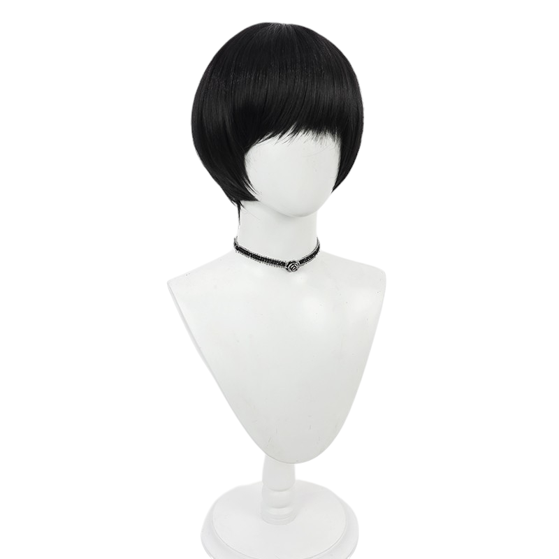 White Smoke Mash Burnedead Cosplay Wig - Mashle: Magic and Muscles (Black Bowl Cut Scalp) (FEVERCOS)