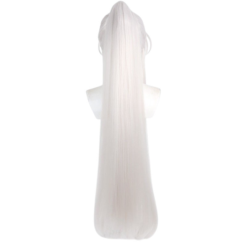 White Smoke Hiyuki Cosplay Wig - Wuthering Waves (Milky White Detachable Ponytail Scalp) (FEVERCOS)