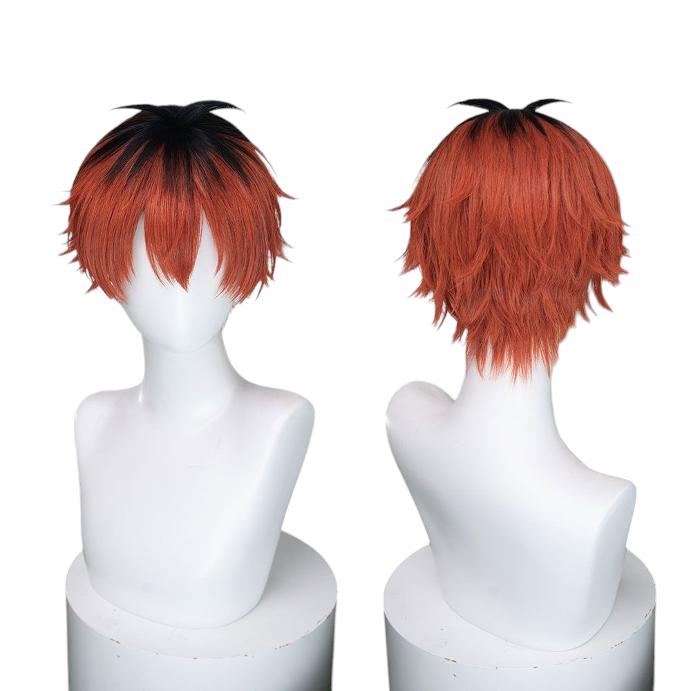 White Smoke Stark Cosplay Wig - Frieren: Beyond Journey's End (Black/Red Highlight Short) (FEVERCOS)