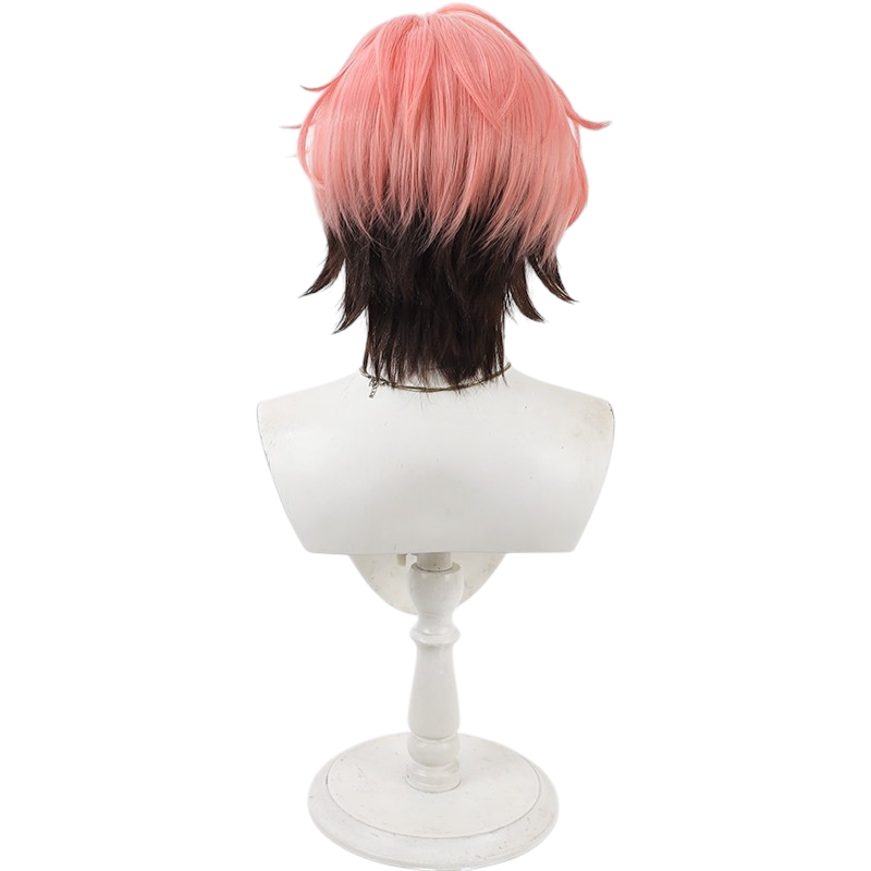 White Smoke Mashu Kudou Cosplay Wig - Ensemble Stars!! (Orange/Pink Layered Scalp) (FEVERCOS)