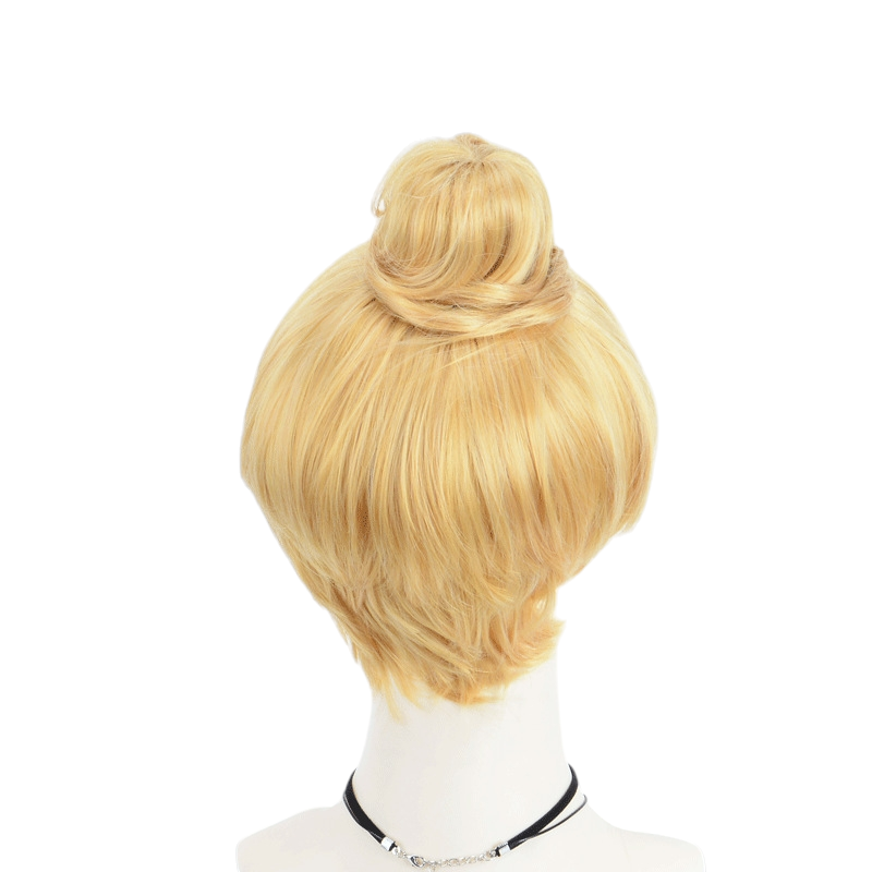 White Smoke Tinker Bell Cosplay Wig - Disney Fairies (Blonde Top Bun) (FEVERCOS)